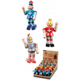 assortiment de figurines en bois articulées modèle chevaliers