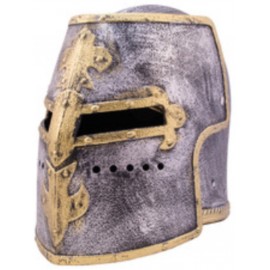 casque heaume à visière imitation métal - vue de côté