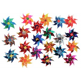 assortiment de moulins de 20 cm de coloris différents et collection fantaisie