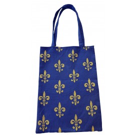 Sac textile à motifs de fleurs de lys en coton et polyester