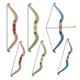 Assortiment d'arcs en bois coloré de type Templier avec flèche en bouchon liège