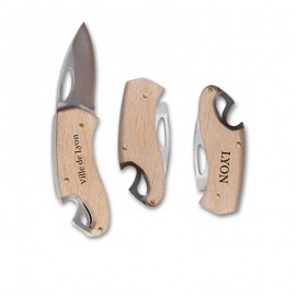 Couteau décapsuleur naturel en bois