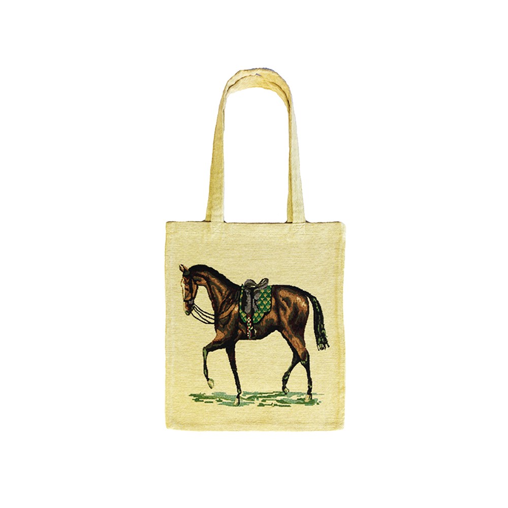 sac textile effet tapisserie avec un motif de cheval sac textile effet tapisserie avec un motif de cheval