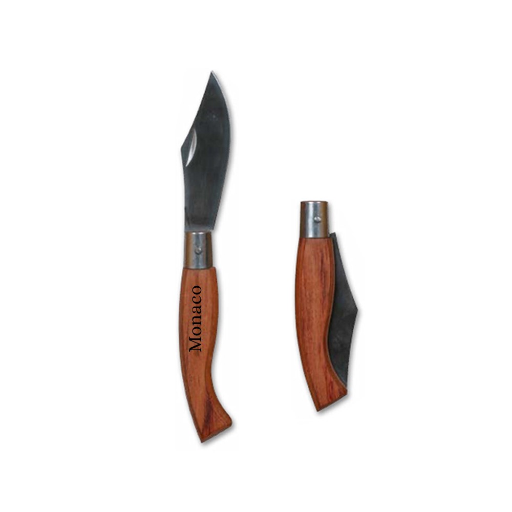Couteau en bois sombre naturel personnalisable
