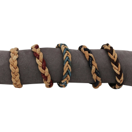 5 bracelets en liège naturel simplement tressé.
