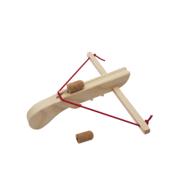 arbalète en bois naturel avec bouchons lièges