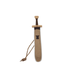 Epee en bois 50cm "Chateau" et son fourreau en jute