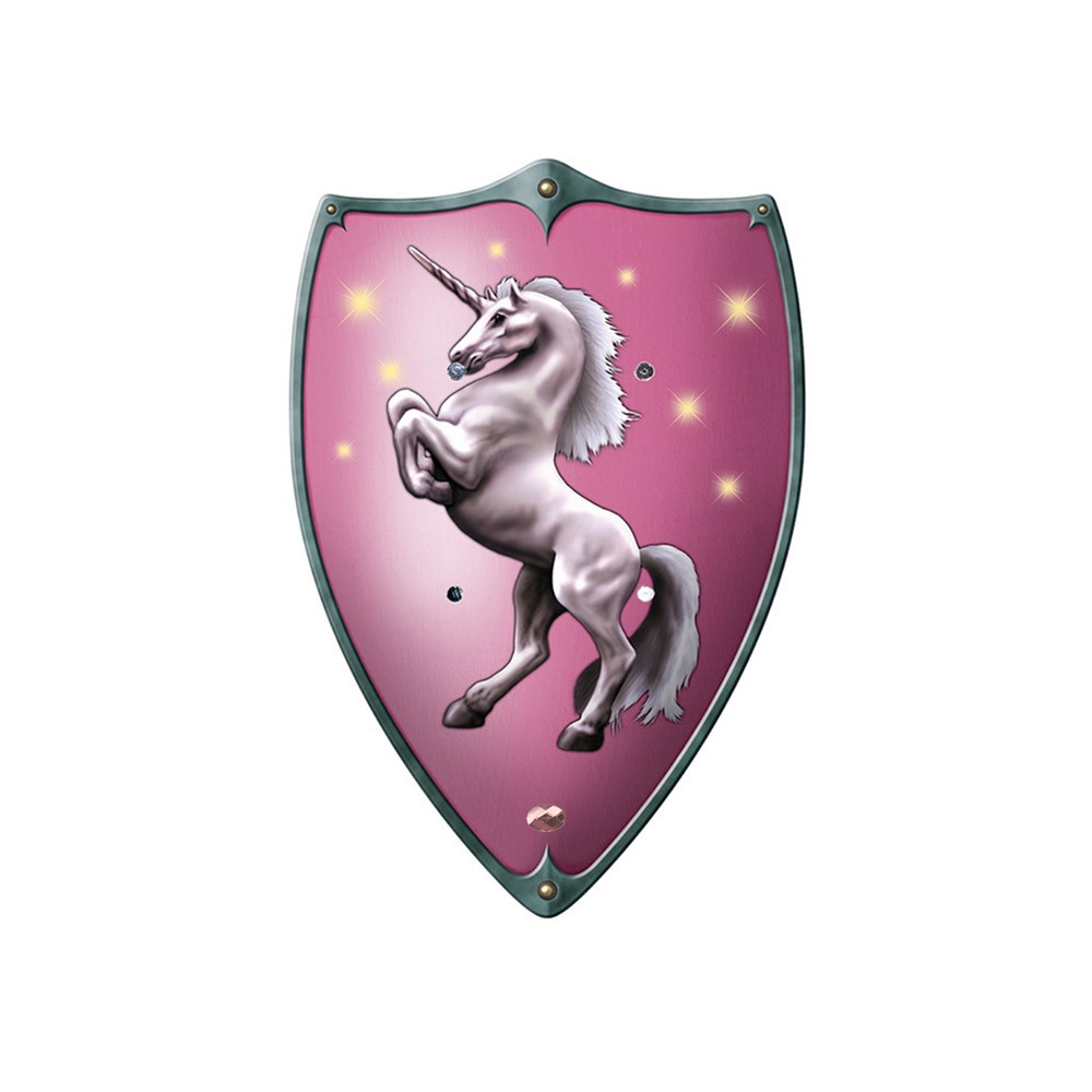Bouclier Ecusson Licorne Rose - vue de face Bouclier Ecusson Licorne Rose - vue de face