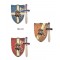 set de 3 boucliers et épées warrior - coloris différents : bleu, rouge et orange