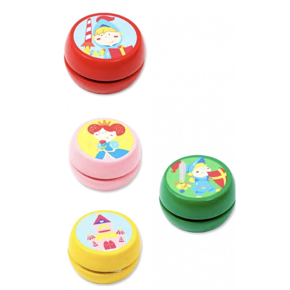 assortiment de yoyo médiéval coloris : rouge, rose, vert et jaune. assortiment de yoyo médiéval coloris : rouge, rose, vert et jaune.