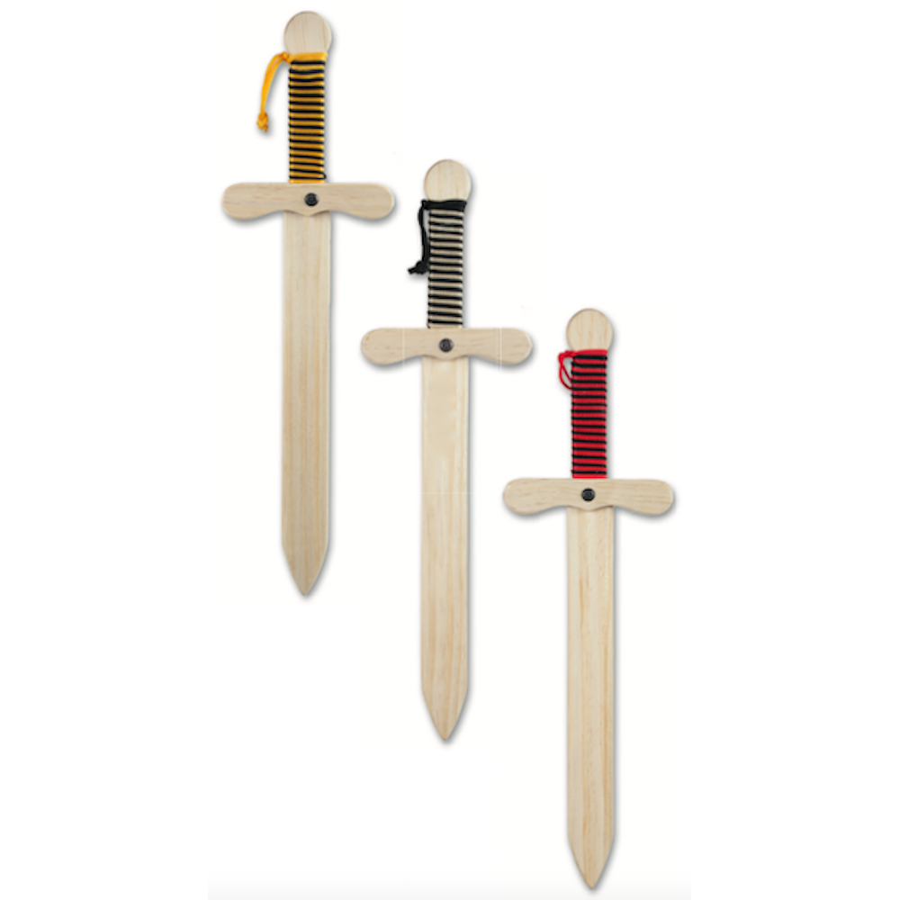 assortiment épées en bois poignée colorée modèle médium assortiment épées en bois poignée colorée modèle médium