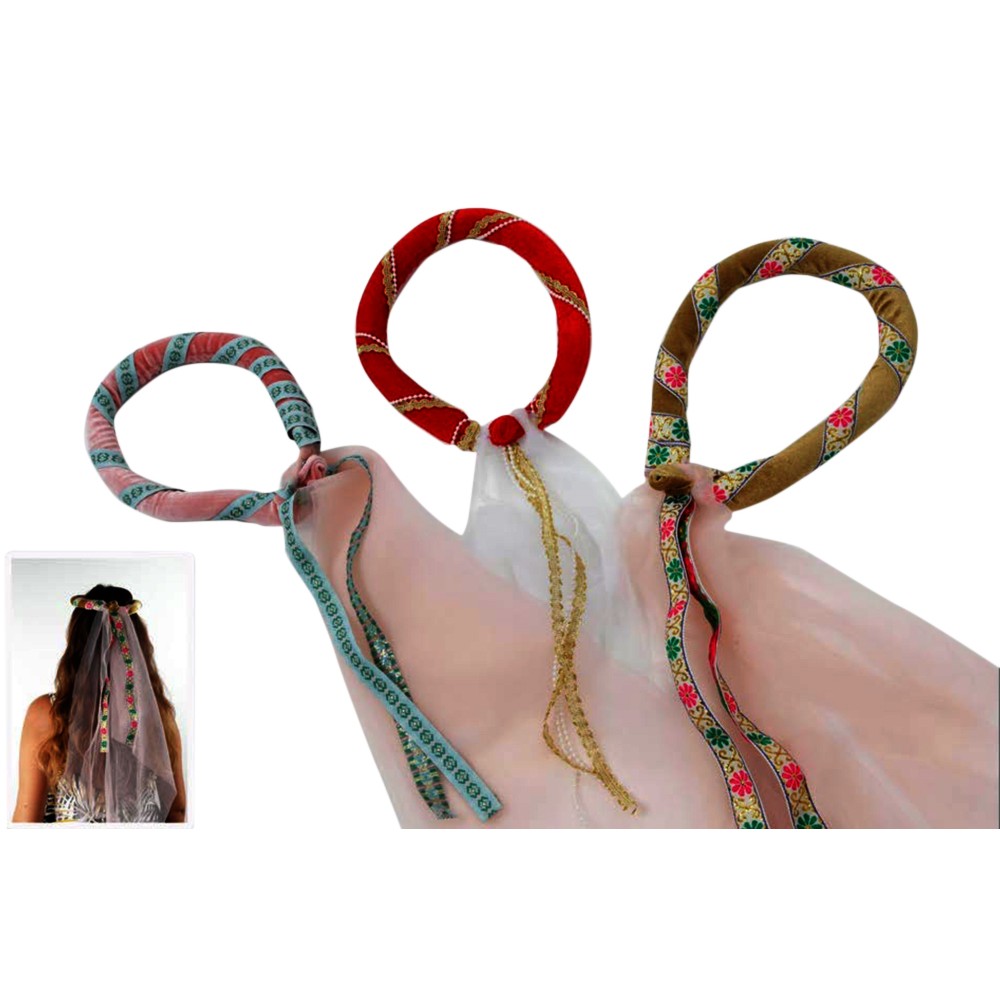 coiffe médiévale 3 modèles assortis et coloris kaki, rouge et rose coiffe médiévale 3 modèles assortis et coloris kaki, rouge et rose